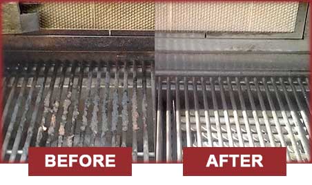 BBQ cleaning service before and after image.